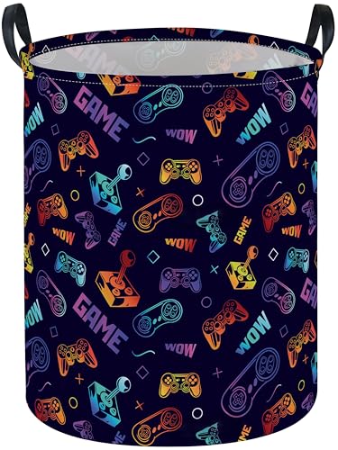 Image of Essme Kids Laundry Basket,Game Hamper Collapsible Waterproof Storage Bin for Boys,Gift Baskets(Color Game)
