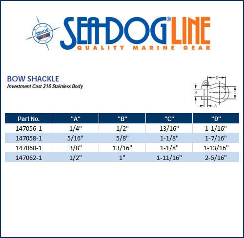 AMRS-147062-1 * Sea Dog Stainless Steel Shackle - 1/2