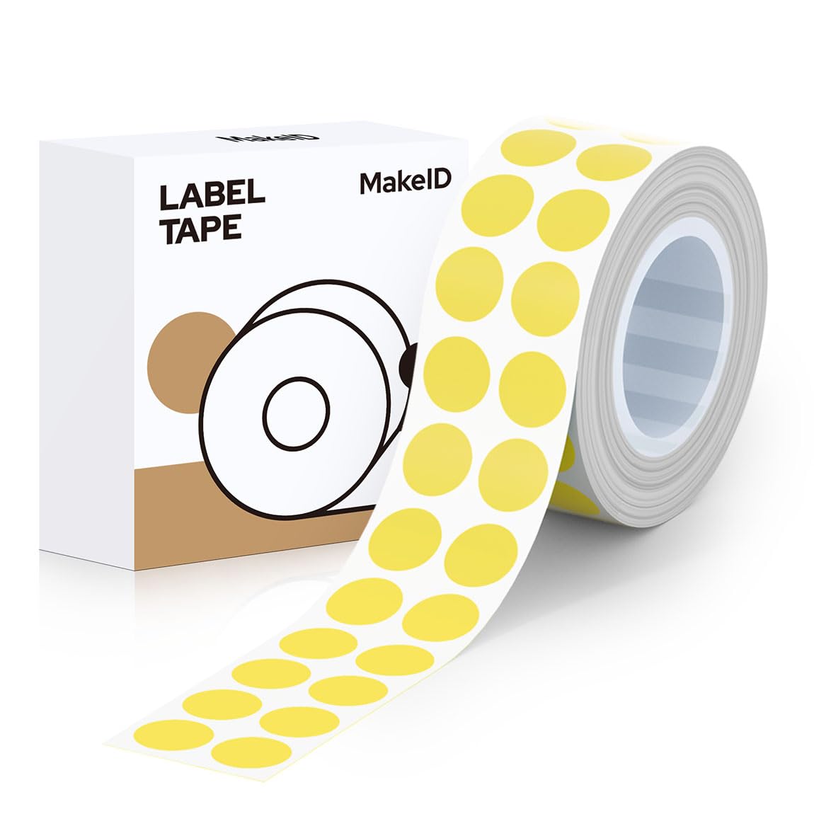 MakeID 0.63" x 13' Label Tape Compatible with MakeID Label Makers L1 Q1 E1 Refills Waterproof Laminated Custom Stickers Office Labels Replacement 16mm x 4m