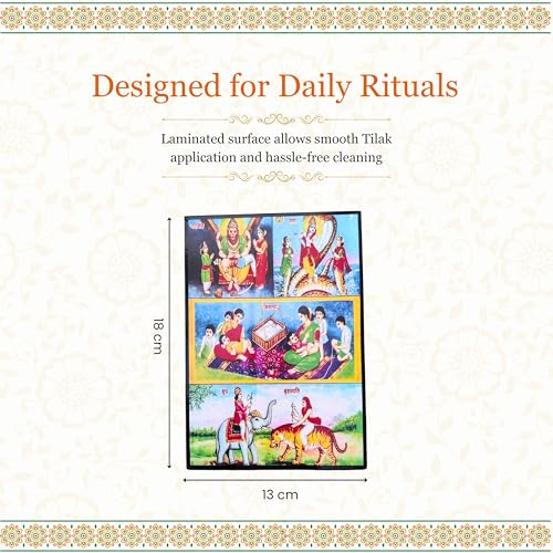 Image of Jivati Photo Frame (5x7 Inches) - Narsimha, Nag, Budh, Brihaspati, Jara, Jivantika Mata, Goddess Image for Shravan Vrat, Chaturmas, Nagpanchami, Puja Room - Wooden Base, Laminated, Without Glass