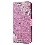  Diamond Sparkle Bling - Funda con tapa para iPhone 8 y iPhone 7