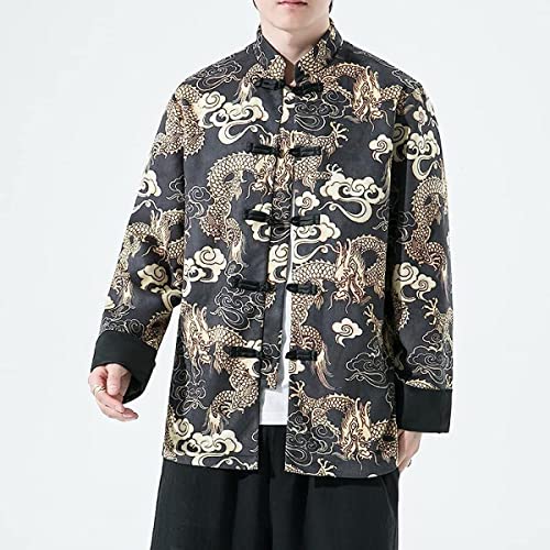 Veste Tang imprimé dragon pour les soirées et le quotidien en Medium
