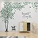 ENCOFT 3D Pegatina de Árbol Vinilos Hojas Negros Marcos de Foto Adhesivo Decorativo de Pared para Dormitorio Hogar Oficina (XL, verde 1)