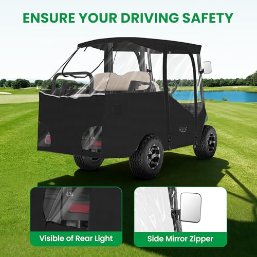 Bâche étanche 600D pour golfette Yamaha avec vitre de feux arrière