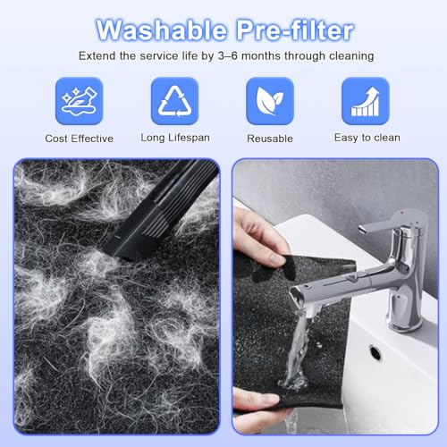 P358 Filter for HEAPETS P358 Pet Air Purifier, 2 HEPA+2 Pre-Filter by LANTINY - Image 6