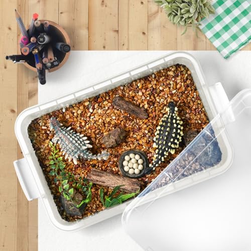 Image of Madzee Plastic Activity Tray with lid for Slime, Beads, Sand and Sensory Toys - 15 Inches (White)