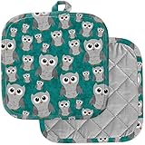 Aufhängeschlaufe für einfachen Zugriff: Set mit 2 Topflappen, je 20,3 x 20,3 cm. Verwenden Sie sie als heiße Auflagen für heiße Gerichte, Kaffeekanne, heißen Topf, Gusseisen oder Kochtopf. Schützt Arbeitsplatten vor Kratzern, Platzset unter schwerem Gusseisen