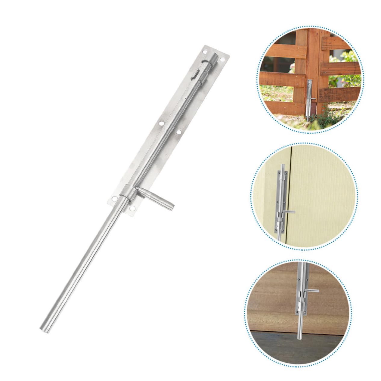 SHINEOFI 5 Set Serratura Scorrimento Acciaio Inossidabile Catenaccio Per Portoni E Cancelli Installazione E Resistente Sicurezza Per Porte Doppie E Singole 2 Pezzi*5