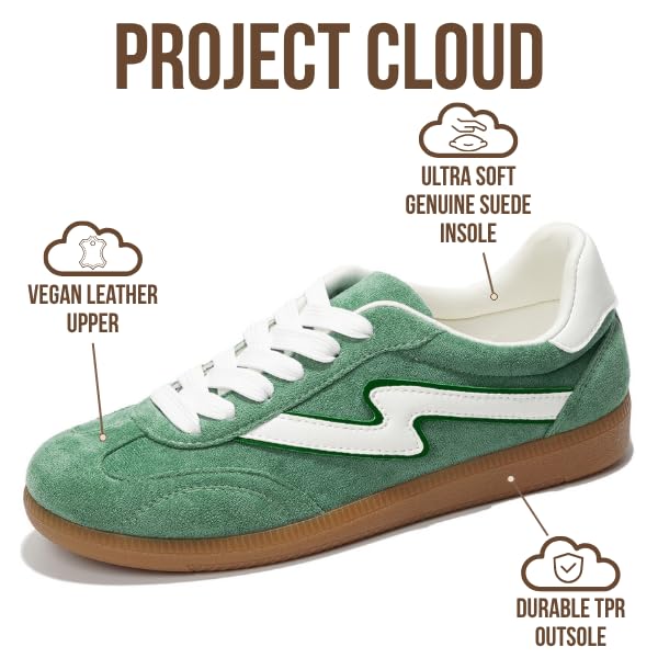 Project Cloud Sneakers for Women - Lace-Up Shoes for Women Trendy Women Sneakers with Memory Foam Insole Women's Fashion Sneakers Non-Slip Womens Shoes (Irita)