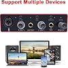 Audio Interface USB Audio Interface with Mic Preamplifier USB Audio Mixer Recorder with 48V Phantom Power, 24 Bit, Support Tablet, Computers and Other Equipment Recording (NO DAW Software included)