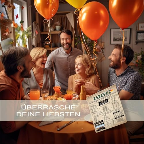 Jubiläumsposter 60 Jahre | Geburtstagskarte 1966 | Geburtstagsgeschenk für Männer und Frauen | Geburtsjahr 1966 | Vintage Poster | Dekoration und Geschenkidee | Zurück in 1966
