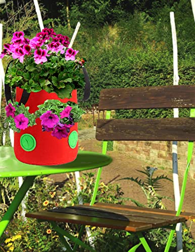 Miewslan Plantador de tomate de cabeça para baixo, 3 litros de sacos de cultivo de morango, morango,