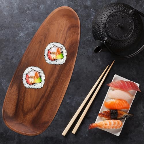 Bandeja para sushi de plástico estilo japonés rectangular miniatura 6