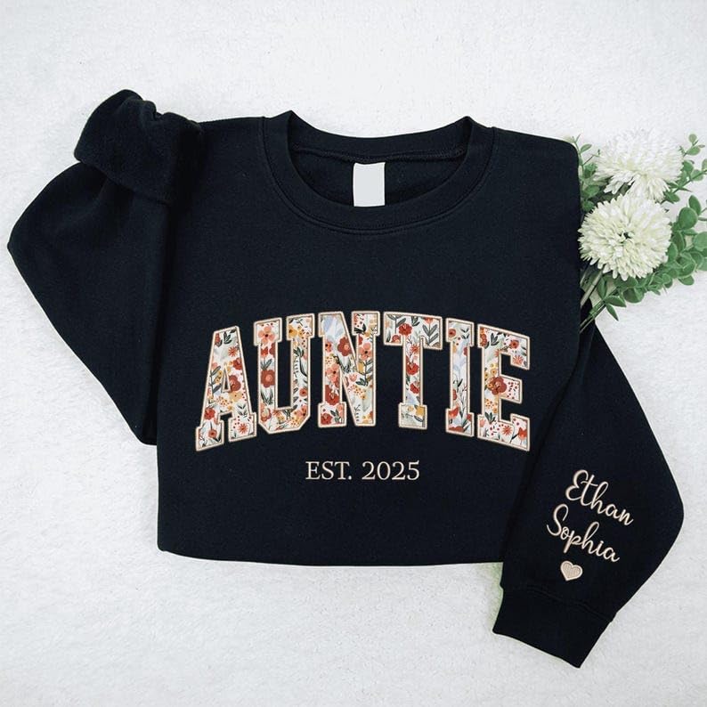 Custom Floral Applique Embroidery Grandma Sweatshirt, Grandma Gifts, Custom Mama Sweatshirt, Mother's Day4