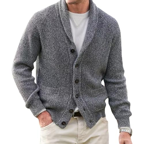 Pull d'automne et d'hiver boutonné en maille côtelée haut de gamme