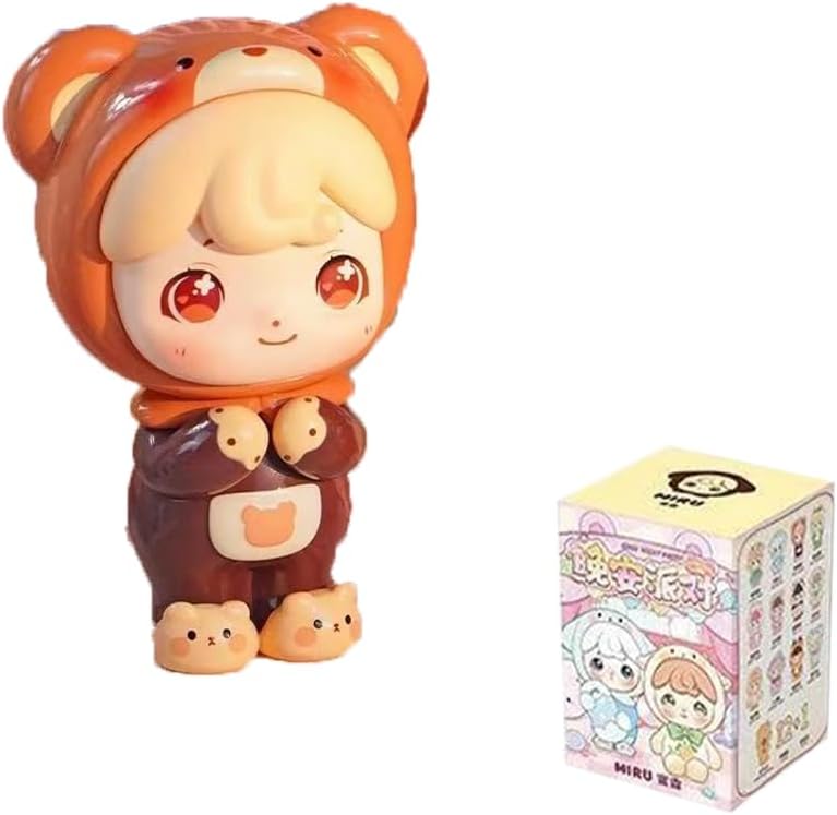 Aven Rabbit MIRU Good Night Party Series Blind Box Action Figures Mystery Box Cute Random Toys Birthday Collectible Toy for Desktop Ornaments, 1PC