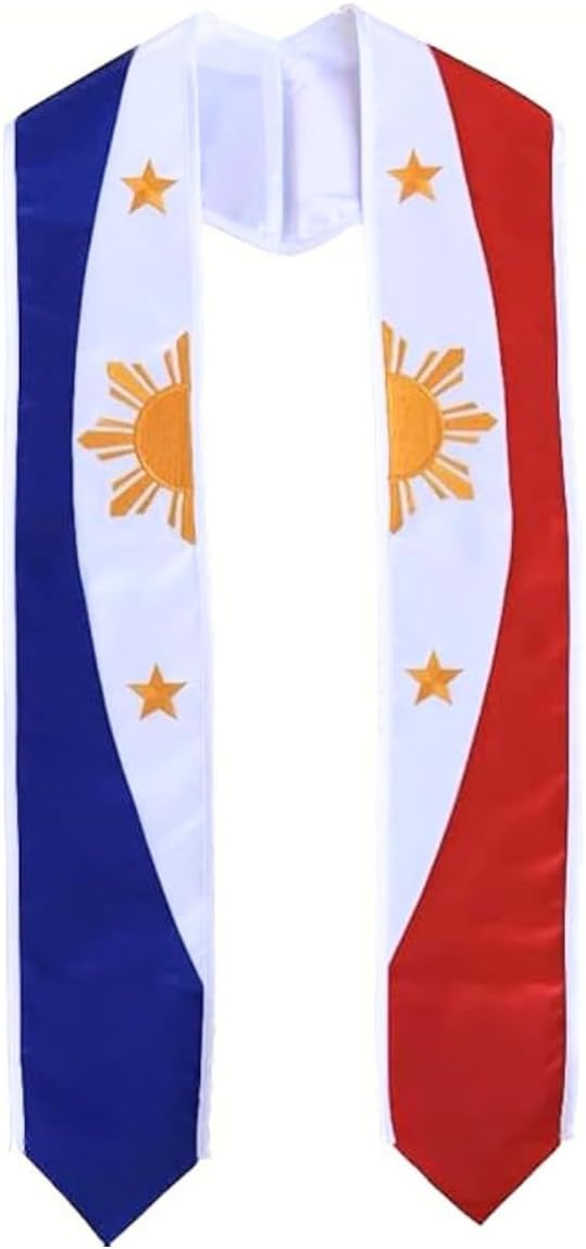 Philippines Graduation Flag Stole Sash Scarf Filipino Grad