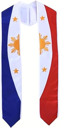 Philippines Graduation Flag Stole Sash Scarf Filipino Grad