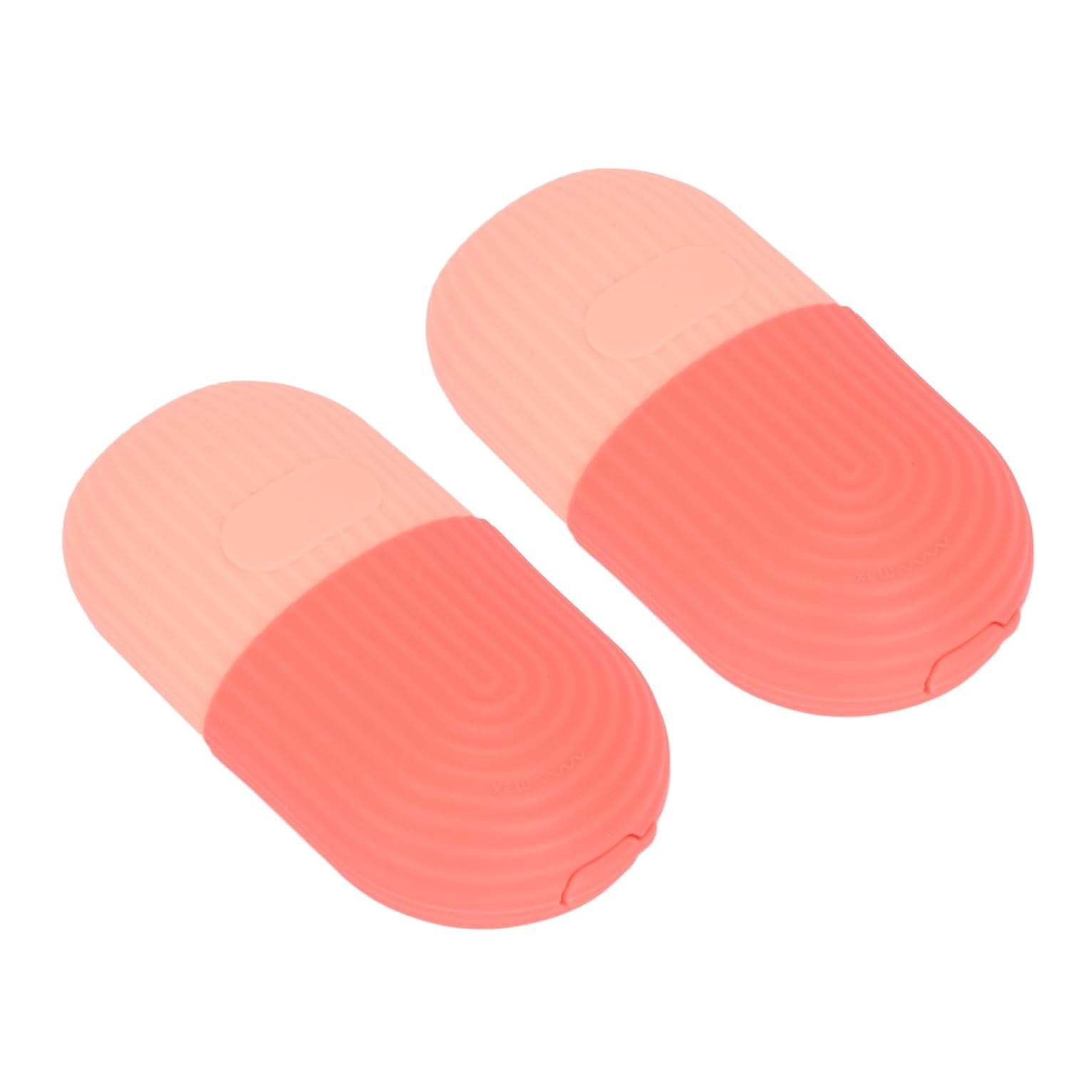 2pcs Ice Face Roller Reducing Puffiness Silicone Facial Eye Cold Roller Massage Tool for Home (Pink)