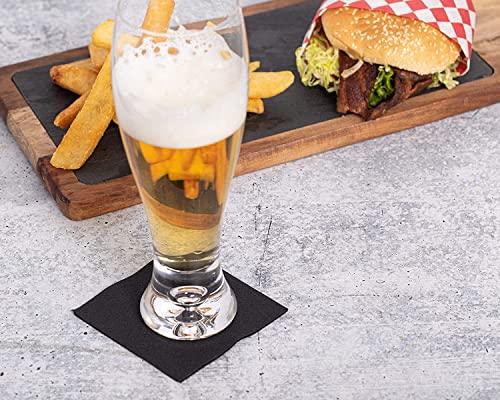 American Homestead 1600 Cocktail Napkins - Bulk Buy Disposable Beverage Bar Napkins - Linen-Like Square Napkins Compostable - 4.75 Inch X 4.75 Inch (1600 Count, Black) #TOP6