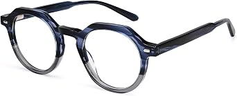 Dollger Blue Light Blocking Glasses For Woman Men Thick Frame Round Non-Prescription Glasses, For Computer Work Gaming,