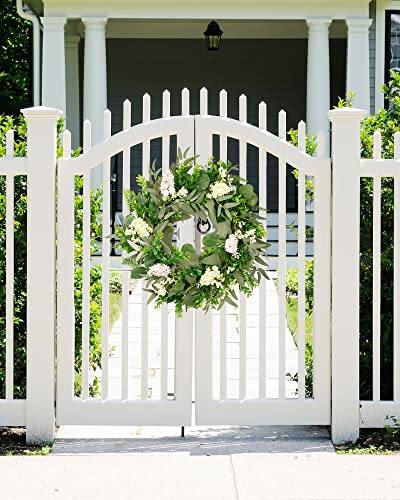 Ddhs 18 Inch Artificial Eucalyptus Wreath，Spring Wreaths For Front Door Green Leaf With Boxwood Berries For All Seasons Window Farmhouse Greenery Wreath For Spring/Summer Home Decor #TOP5