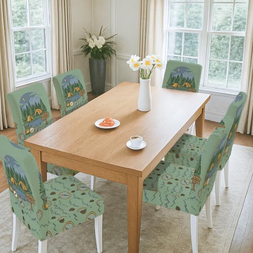 Fundas para sillas de elastano elástico y lavable con estampado de piña 5