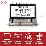 Genuine Fred Daily Marquee Desktop Flipchart, 52 Witty Signs, Fun & Functional Desk Accessories for Home or Office, Funny Gift for Coworkers, Office Gifts
