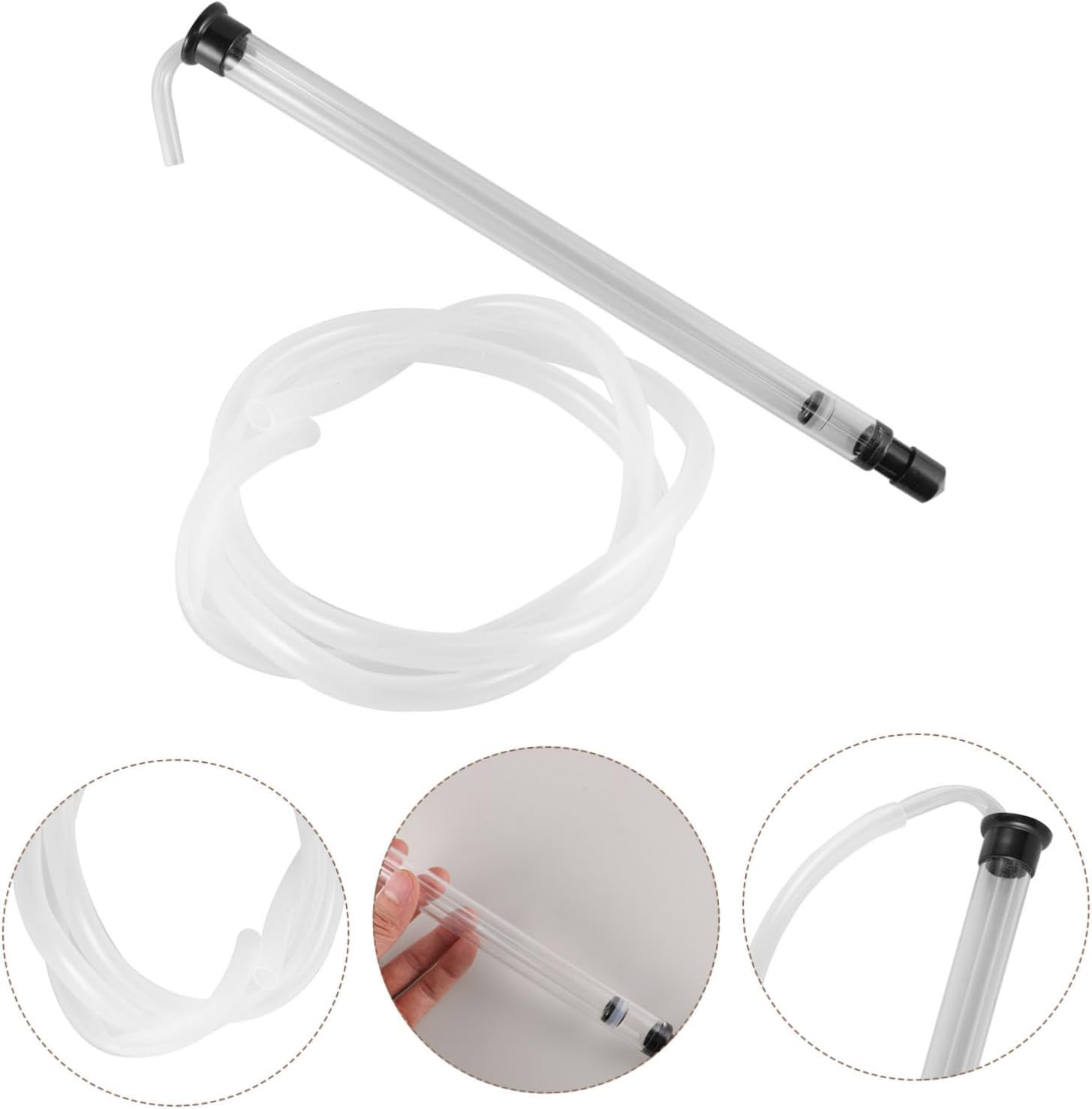 GLEAVI 1set Auto Siphon Tool for Wine Transfer Mini Automatic Siphoning Tube Hose Reusable for Home Brewing and Liquid Separation