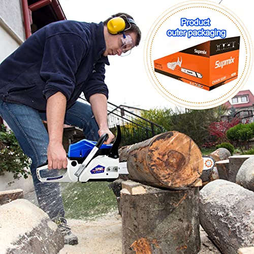 image for Supmix 62cc Gas Powered Chainsaw, 20-Inch Gasoline Powered Chain Saws,