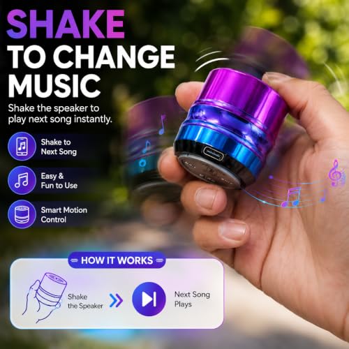 Image of PEFUPEW Portable Mini Bluetooth Speaker, Small Wireless Speaker Bluetooth 5.3 with Stereo Sound, Deep Bass, TWS Pairing, IP7 Waterproof, 8 Hours of Playtime, for Home /Outdoor /Party /Travel /Gift Ideas