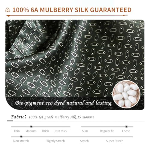 Image of Men's 100% Mulberry Silk Long Robe Kimono Paisley Print Bath Robe, Heavy Silk 19 Momme Dressing Gown