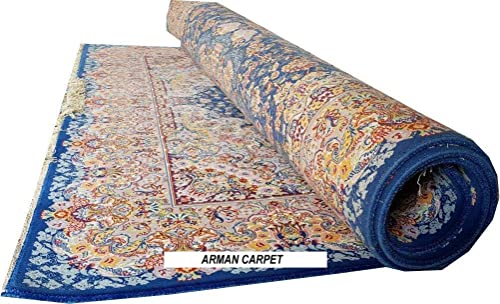 Image of High Density Export Quality Classical Pure Silk Carpet for Your Hall & Living Room 3 X 5 Feet (90x150 cm) Ivory Multi