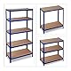 Relaxdays Schwerlastregal, Traglast 1325 kg, 5 Ebenen, zum Stecken, Keller, Garage, Stahl, HxBxT: 180 x 90 x 45 cm, blau