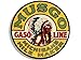 MAGNET 4x4 inch Round Vintage Musgo Gas Sticker (Gasoline Logo Old Rat Rod) Magnetic vinyl bumper sticker sticks to any metal fridge, car, signs