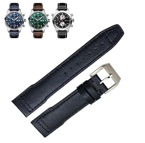 Bracelet montre cuir véritable 20mm pour remplacer IWC IW377714 usé
