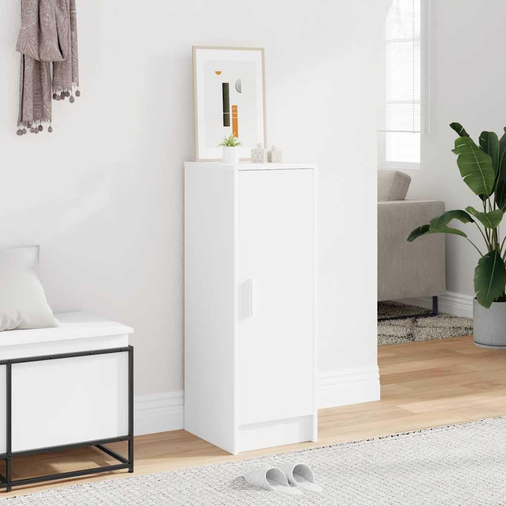 Schuhschrank Weiß Holzwerkstoff 32x35x92 cm mit 6 Ablagen geschlossener Schuhständer für Flur Diele Eingangsbereich platzsparend Organizer Aufbewahrung Schuhablage Schuhkipper
