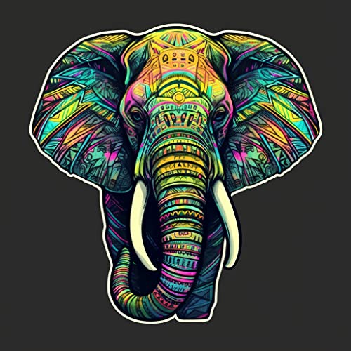 Image of Yoonek Graphics Elephant Vinyl Decal Sticker for Car Window, Laptop, and More. #1934Option16-4