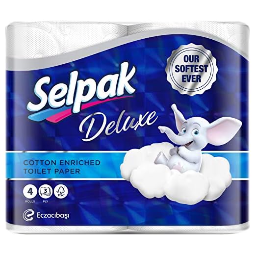 Selpak Deluxe Cotton Enriched Toilet Paper Tissue 4 Rolls/Pack