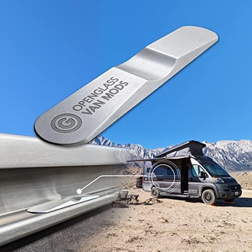 OpenGlass Van Mods Sliding Door Stopper - Universal Fit for Sprinter, Promaster, Transit & Campervans - High-Grade Aluminum Van Door Stop, Van Life Accessories for Privacy w/Easy DIY Install, No Glue