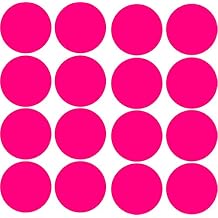 16 Polka Dots 5 inch each circles self adhesive decals stickers, Walls with Style Dark Pink