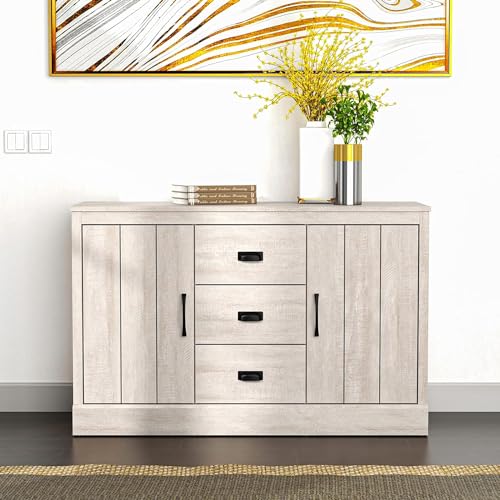 Galano Bruno Sideboard mit 2 Türen und 3 Schubladen – Buffetschrank für Wohnzimmer – 40.8 x 113 x 72.6 cm – Staubige Graue Eiche., 19.99 €