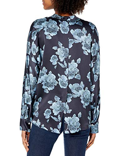 Vince Women's Tapestry Floral Popover Blouse, Coastal, Small #TOP1