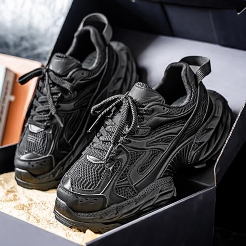 Mens Fashionable Chunky Platform Sneakers lace up Casual Non Slip Shoes Suitable for Walking Driving Work and Daily use3