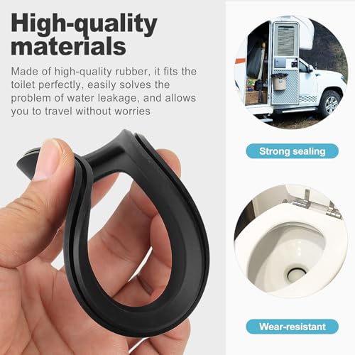 Image of CoguZed 2Pcs RV Toilet Seal Kit, Black Rubber Gasket Replacement for Dometic 300 /310 /320, Solves Leakage and Odor Problems, Easy Installation, 2 Pack