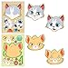 6pcs Cartoon Cat Head Face Changing Puzzle Sticker Cartoon Animal Make a Face Toy Face Changing Sticker DIY Children's Toys(6PCS)