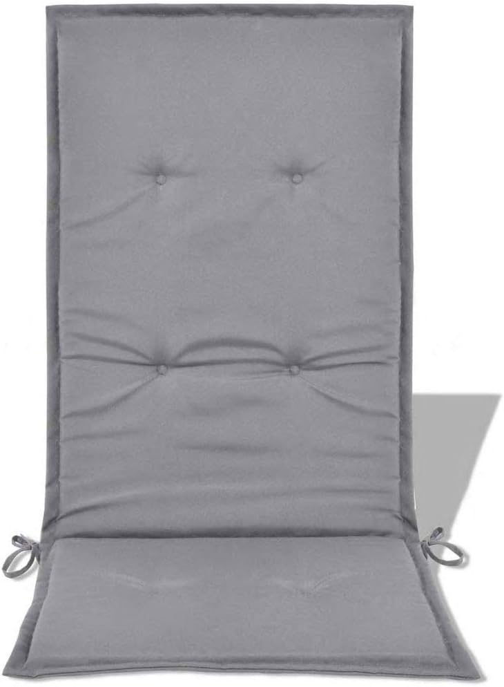Festnight Garden Chair Cushions Dining Chair Cushions Outdoor Seat Back Chair Cushion for Garden, Patio 2 pcs Gray 47.2"x19.7"x1.2"