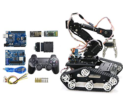 Preisvergleich Produktbild HARLT Programmierbare Roboter-Bausatz, Programmiergleis Auto WiFi Drahtloser Bluetooth-Handgriff Steuer Behälter Mit Armlinie Große Klaue