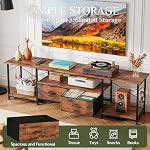 TV Stand with Fabric Drawer for 45 55 65 75 Inches TV Entertainment Center Media Console Table with Storage for Living Room Bedroom