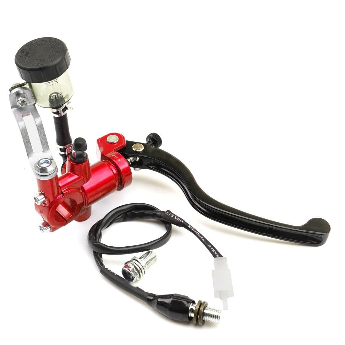 Riderai Right Red Motorbike Clutch Levers Universal Motocycle Radial Brake Clutch Pump For Master Cylinder Levers Handle 17.5Mm Piston(Right Red)